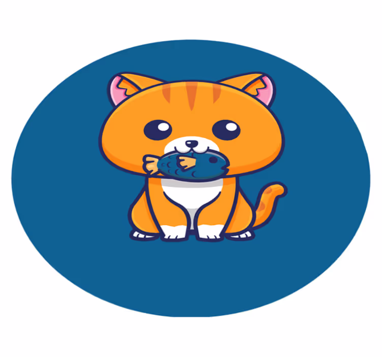 Vinyl Teppich Tiere cartoon-katzenkreis - TenStickers
