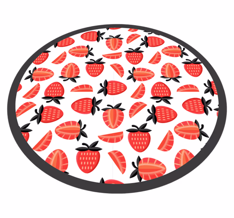 Vinyl Teppich Küche erdbeerillustration - TenStickers