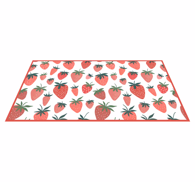 Vinyl Teppich Küche saftiger erdbeergenuss - TenStickers