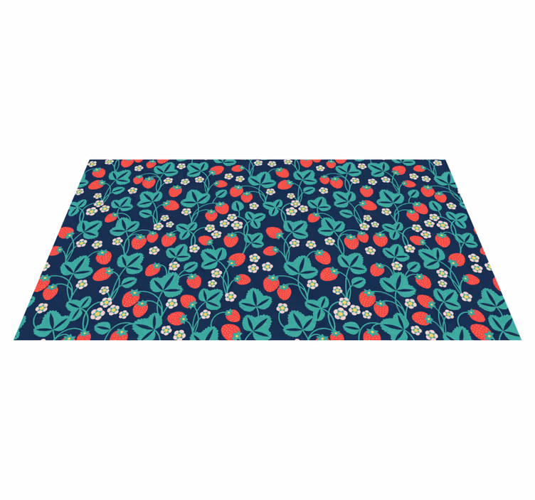 Vinyl Teppich Blumen erdbeer-blumeninspiration - TenStickers