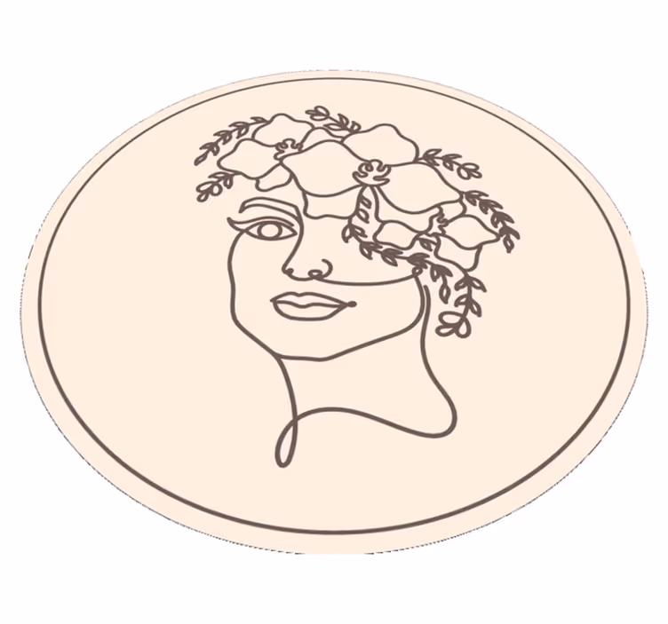 Vinyl Teppich rund botanische skizzenillustration - TenStickers