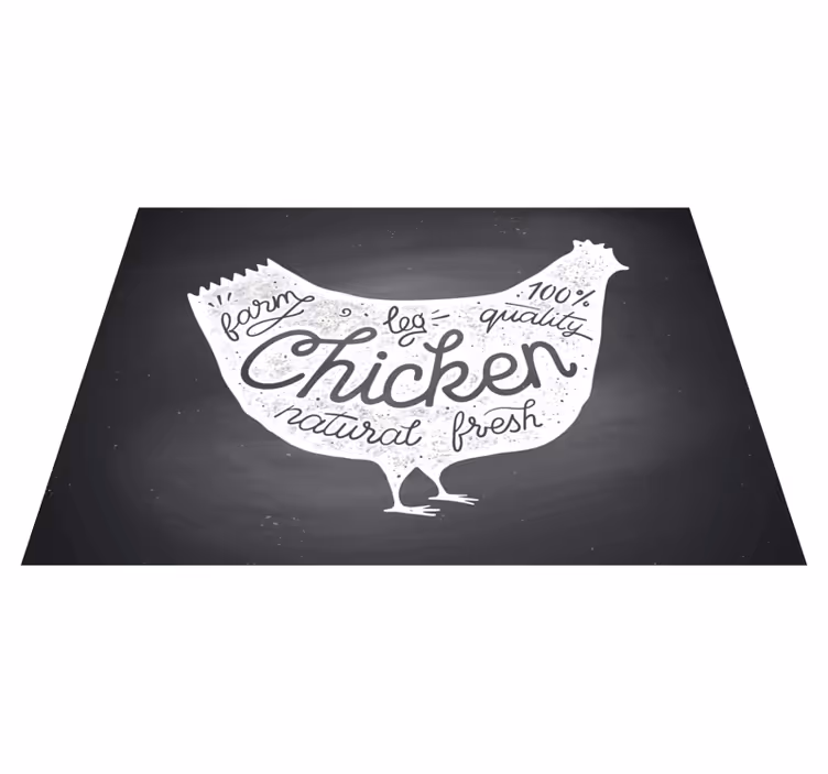 Vinyl Teppich Küche frisches hähnchen vom bauernhof - TenStickers