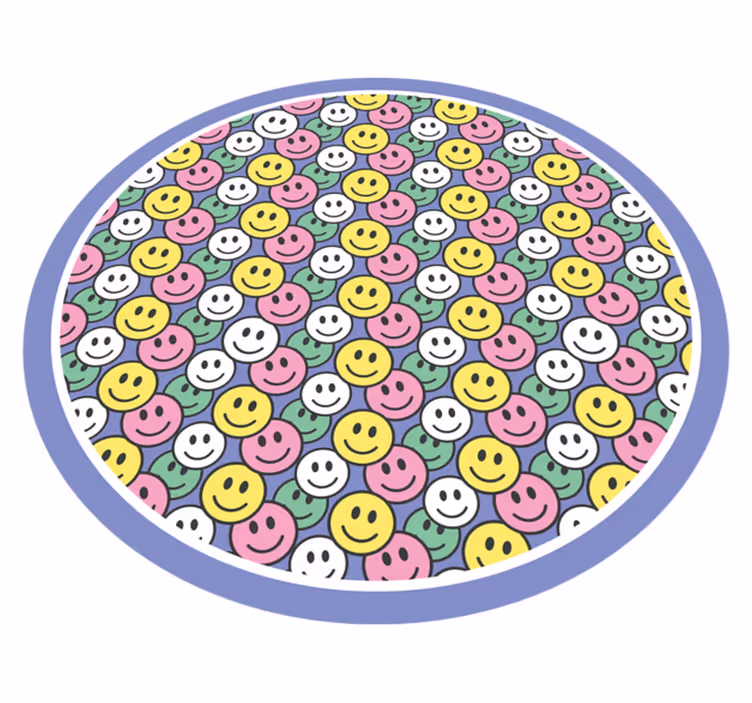 Vinyl Teppich kindlich glückliche smileys - TenStickers