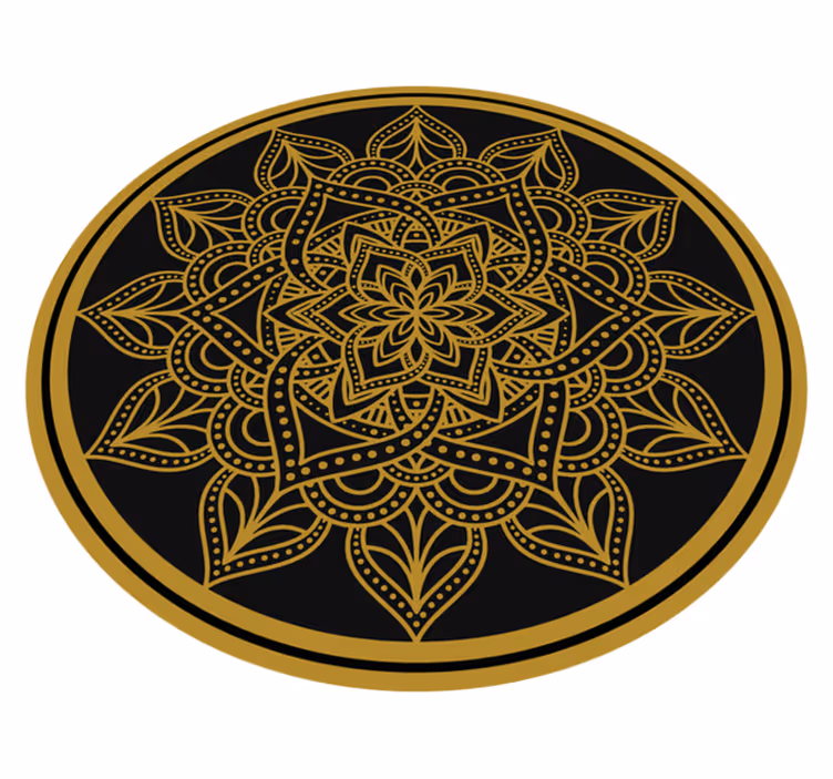 Vinylteppich Mandala Goldene sonnenform - TenStickers