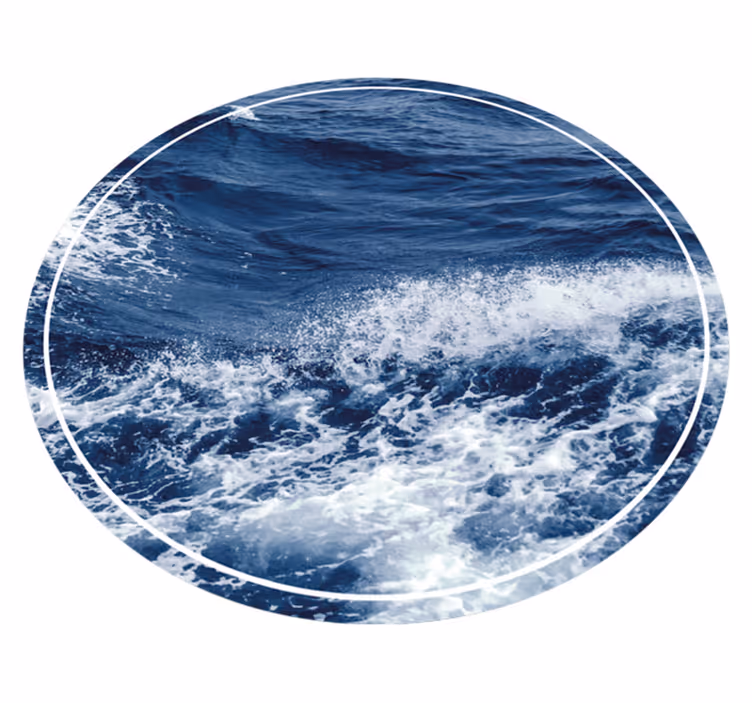 Vinyl Teppich rund meereswellenbewegung - TenStickers