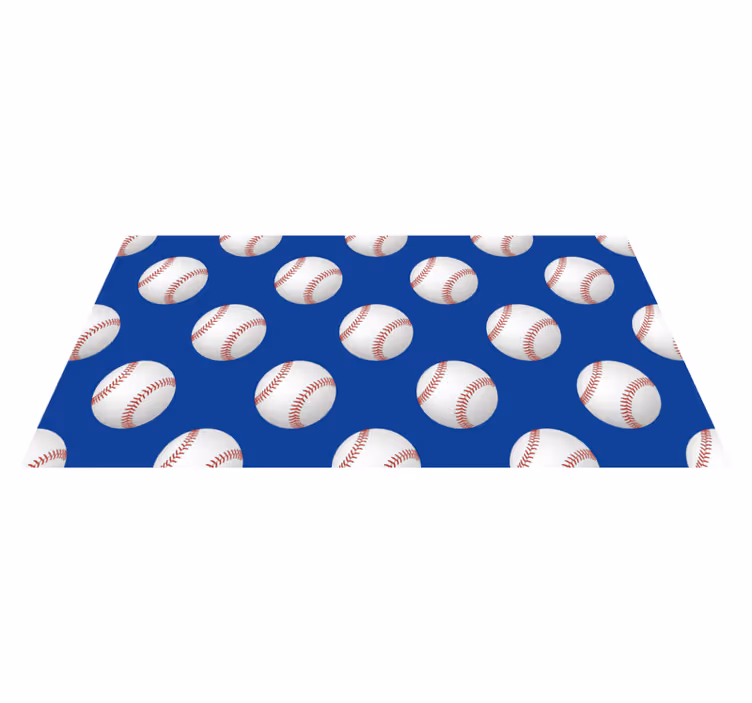 Vinylteppich rechteckig Baseball auf blauem Hintergrund - TenStickers
