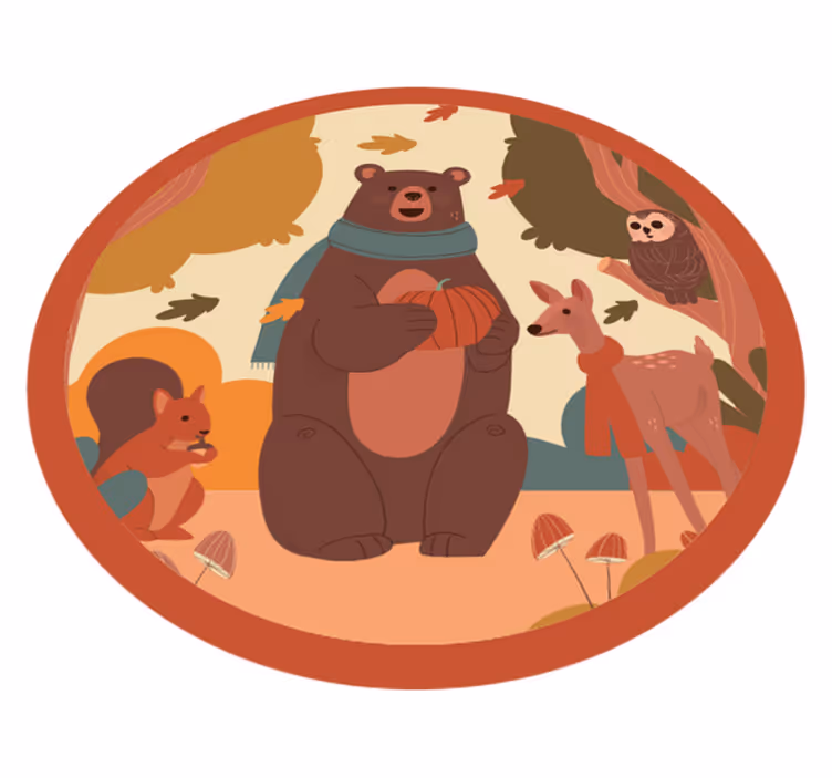 Vinyl Teppich Baby waldtierfreunde - TenStickers