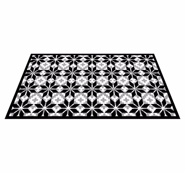 Vinyl Teppich Küche Quadrate und dreiecke Muster - TenStickers