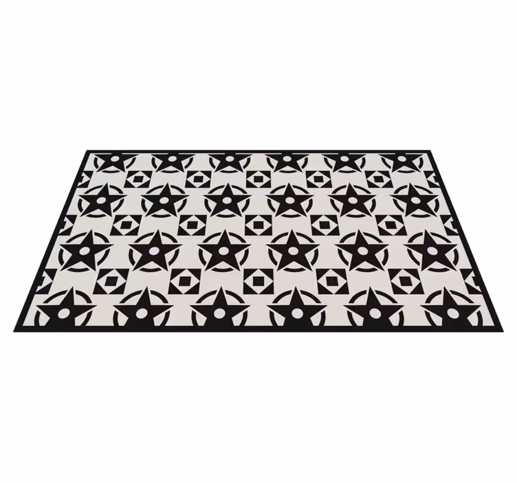Vinyl Teppich modern schwarzes sternenmuster - TenStickers