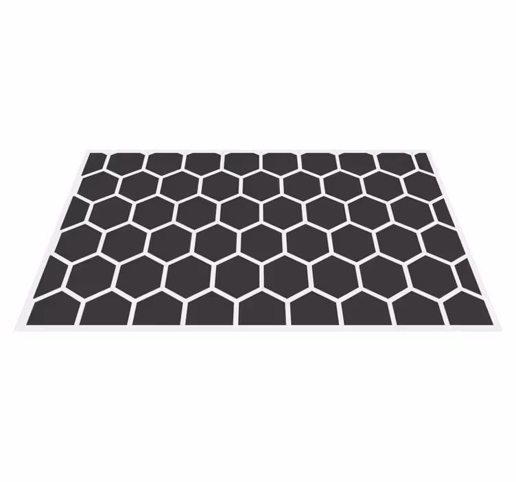 Vinylteppich geometrisch Schwarze sechsecke geometrische figuren - TenStickers