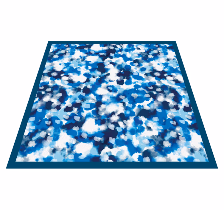 Vinyl Teppich kindlich blaues wolkenmuster - TenStickers