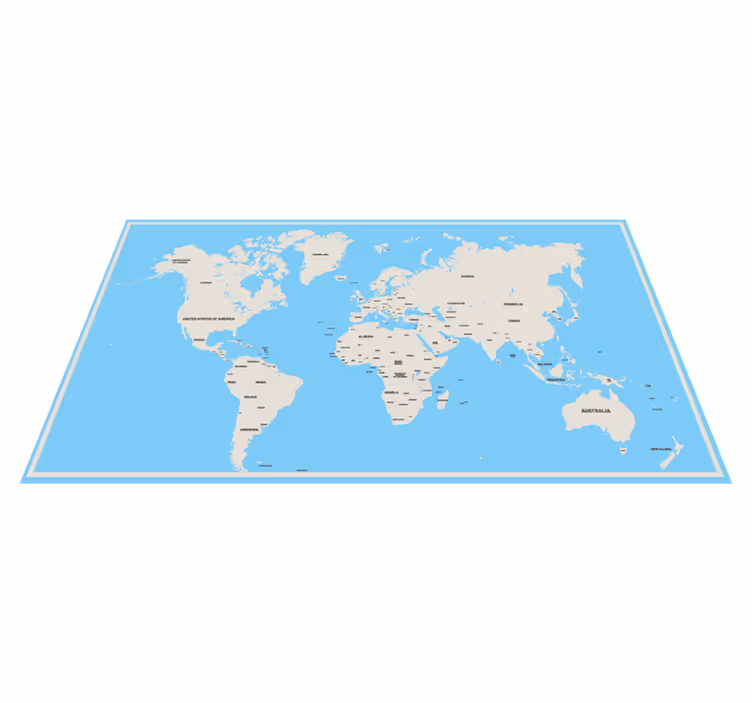 Vinyl Teppich Weltkarte globales, einfaches design - TenStickers