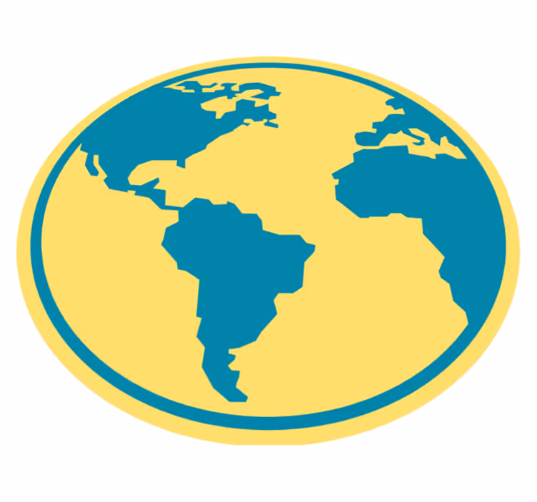 Vinyl Teppich rund geografische weltkarte - TenStickers