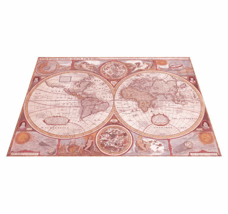 Vinyl Teppich Weltkarte vintage-globus-diagramm - TenStickers