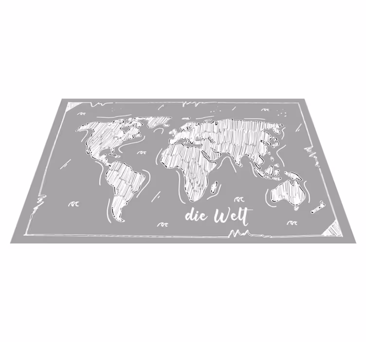 Vinyl Teppich Weltkarte weltkarte im konturierten Stil - TenStickers