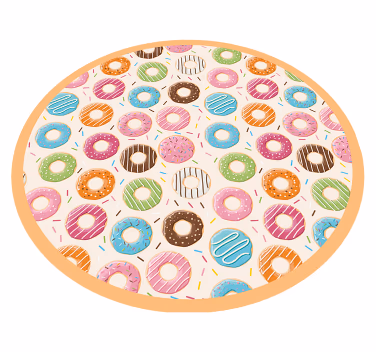 Vinyl Teppich kindlich buntes donut-muster - TenStickers