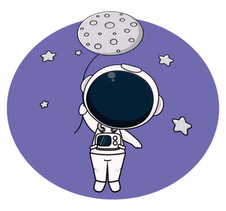 Vinylteppich kindlich Süßer astronaut und mondballon - TenStickers