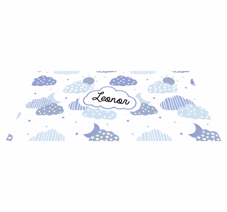 Vinyl Teppich mit Namen wolkenmuster - TenStickers