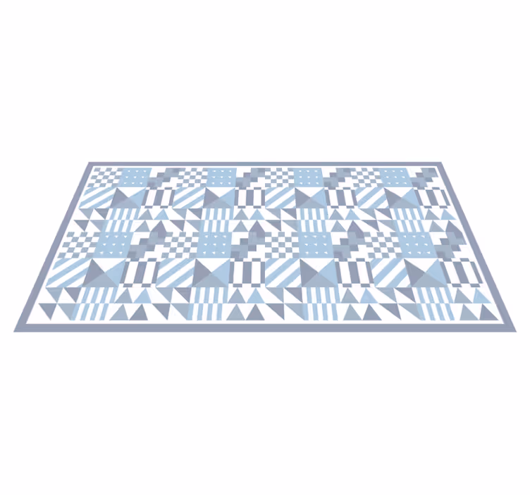Vinyl Teppich Küche Geometrisches blaues Muster - TenStickers