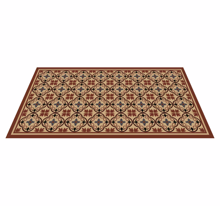Vinylteppich Mosaik geometrische florale elemente - TenStickers