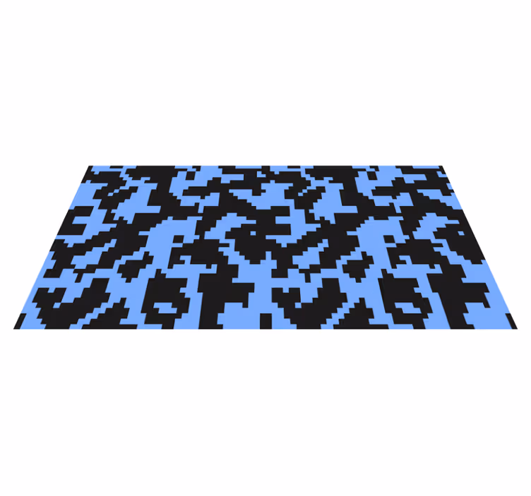 Vinyl Teppich kindlich pixeliges blaues muster - TenStickers