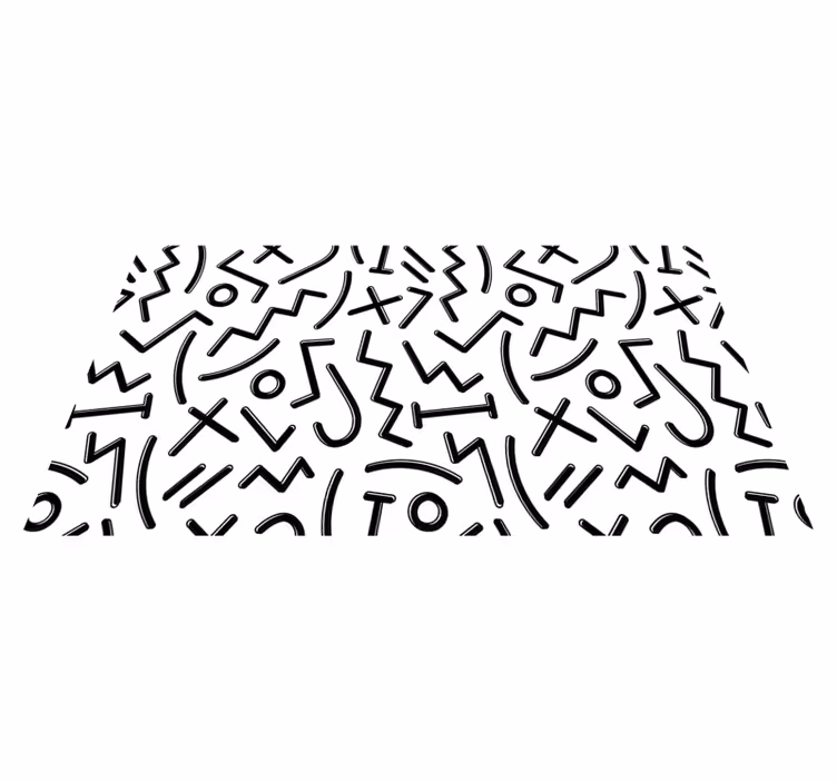 Vinylteppich minimalistisch Jugend schwarz-weiß-figuren - TenStickers