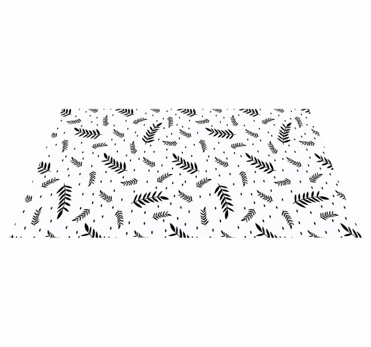 Vinyl Teppich Natur schwarzes blättermuster - TenStickers
