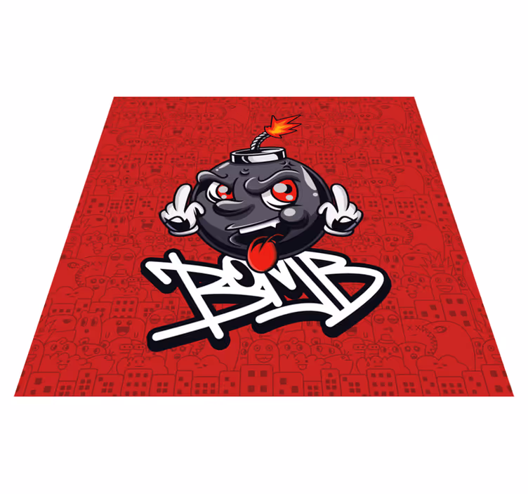 Vinyl Teppich Jugendzimmer zeichentrickfigur bombe - TenStickers