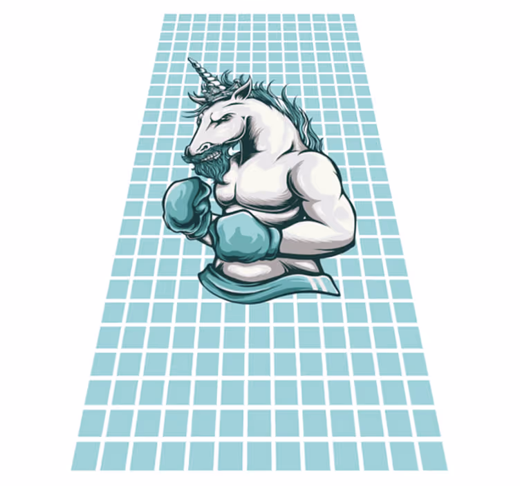 Vinylteppich modern Training fitnessstudio einhorn cartoon - TenStickers