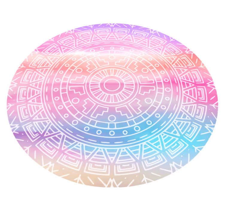 Vinyl Teppich Mandala lebendiges geometrisches element - TenStickers