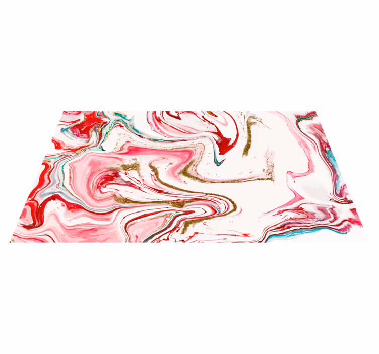 Vinyl Teppich modern wirbelnde rosa eleganz - TenStickers