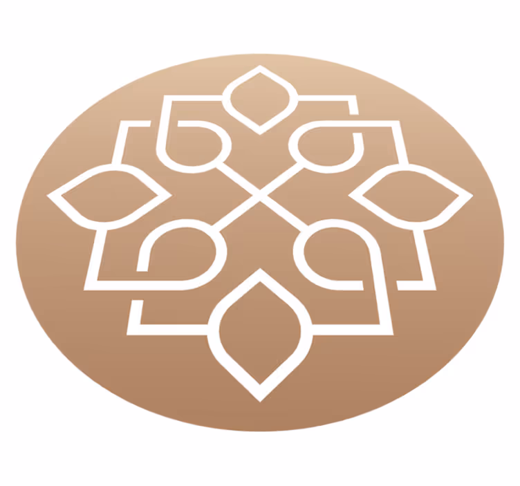 Vinyl Teppich Mandala braun-weißes motiv - TenStickers