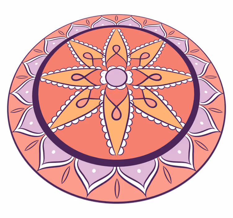 Vinyl teppich mandala einfaches pinkes muster - TenStickers
