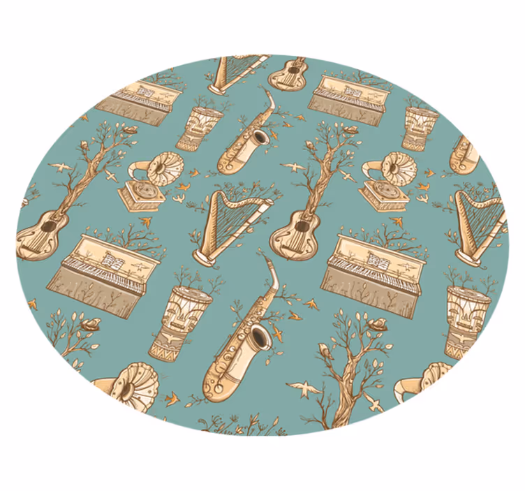 Vinyl Teppich kindlich musikinstrumente harmonie - TenStickers