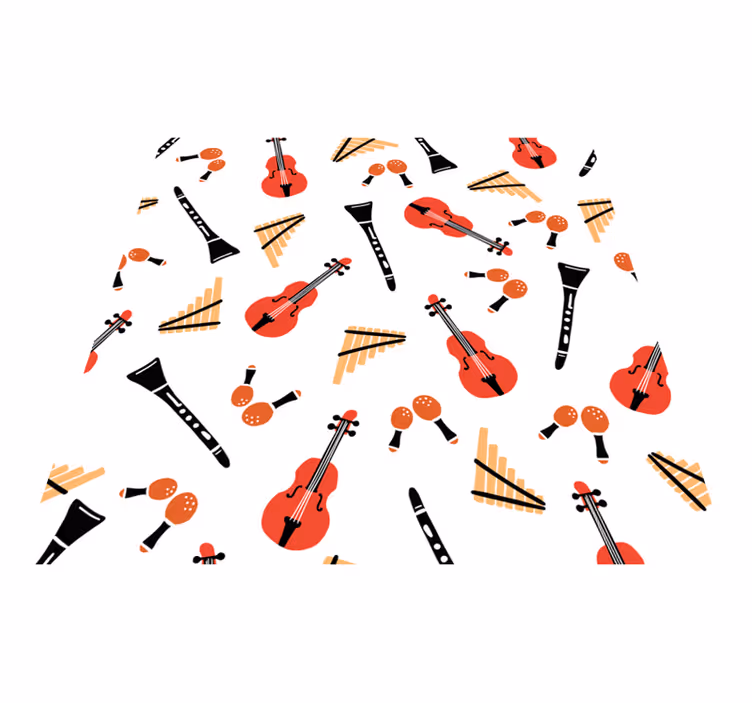 Vinyl teppich kindlich mit musikinstrumenten-motiven - TenStickers