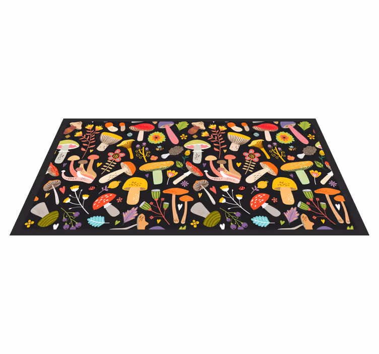 Vinyl Teppich Natur bunte pilzsammlung - TenStickers