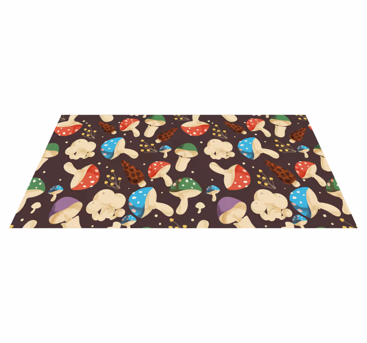 Vinyl teppich blumen mit lebhaften pilzmotiven - TenStickers