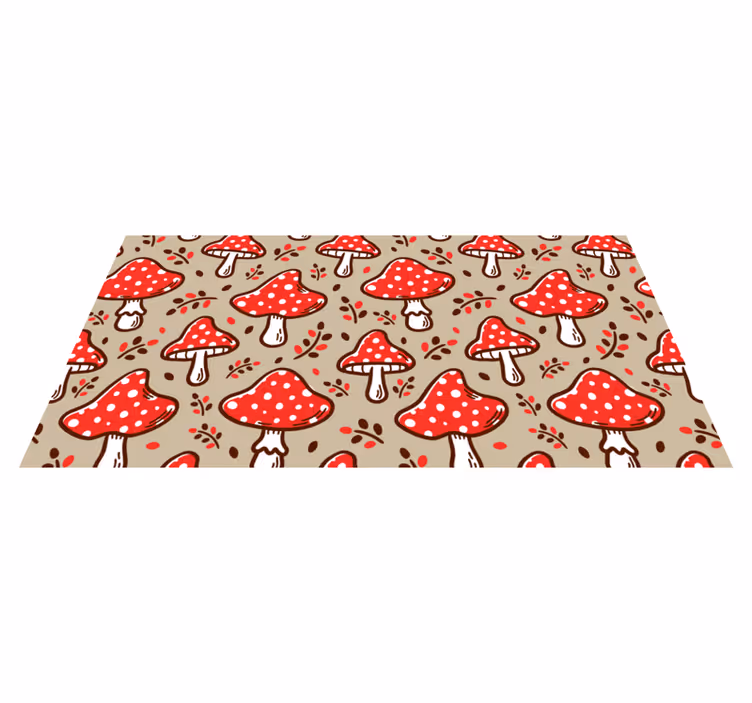 Vinyl Teppich Blumen lebendige pilzmotive - TenStickers