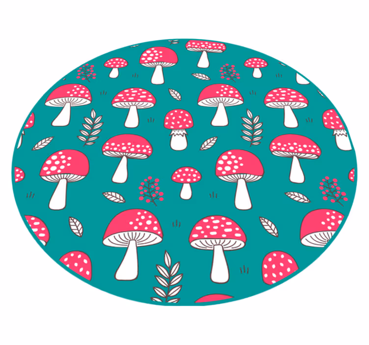 Vinyl Teppich Natur flippiges pilzmuster - TenStickers