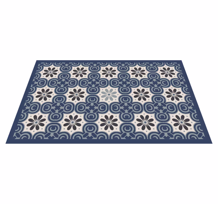 Vinyl Teppich Fliesenoptik elegante blumenkomposition - TenStickers
