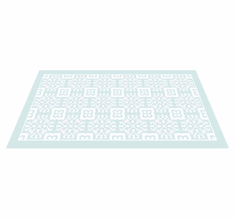 Vinyl Teppich Küche Helles aquamarin vintage-blumenmuster - TenStickers
