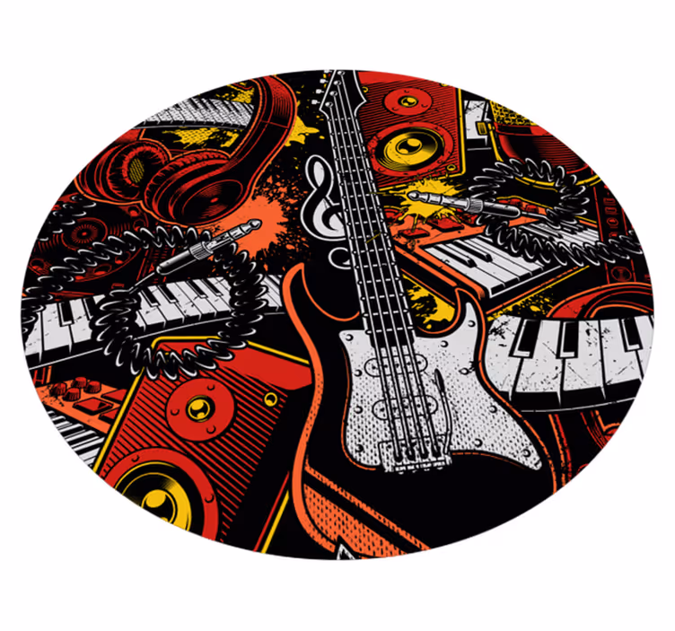 Vinyl teppich kindlich musikinstrumente chaos - TenStickers