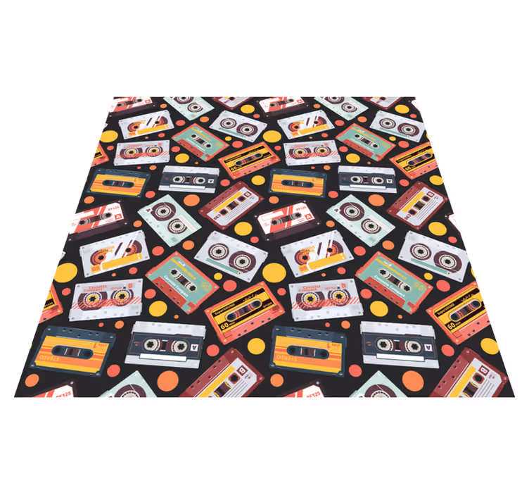 Vinyl teppich textur im retro kassettendesign - TenStickers