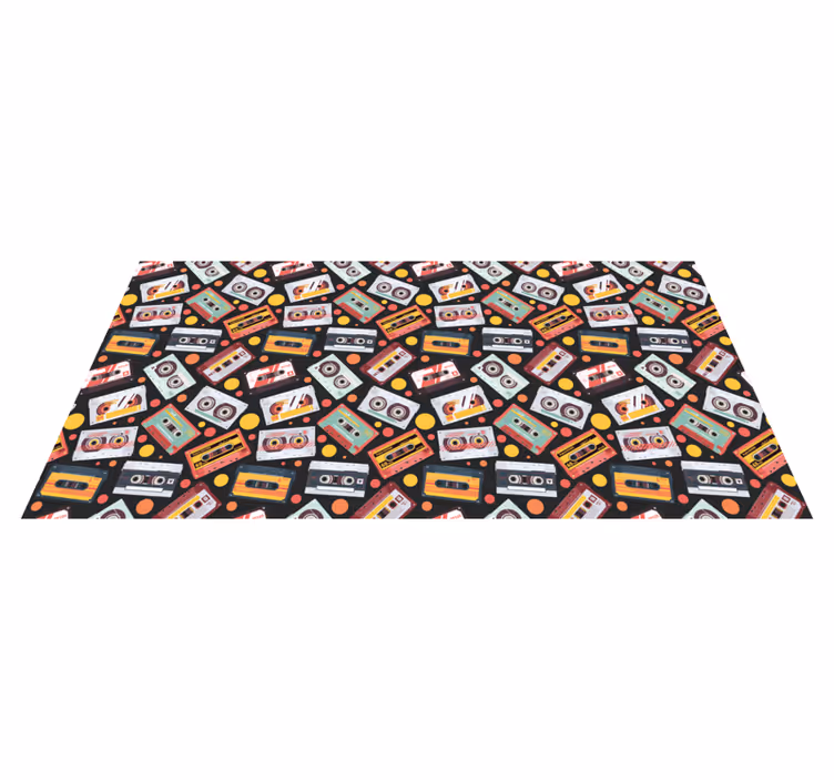 Vinyl teppich kindlich mit vintage audio cassettes - TenStickers