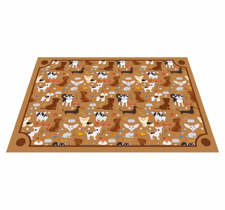 Vinyl teppich tiere mit niedlichen hundemustern - TenStickers