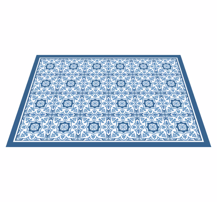 Vinyl Teppich Fliesenoptik blau gemustertes mosaik - TenStickers