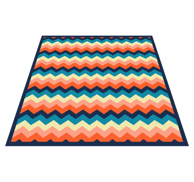Vinylteppich streifen mit buntem zickzack-muster - TenStickers