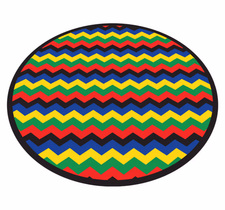 Vinyl teppich geometrisch im bunten zickzackstil - TenStickers