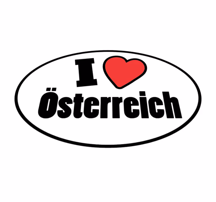 Vinylteppich Spruch Rotes herz und ich liebe Österreich phrase - TenStickers