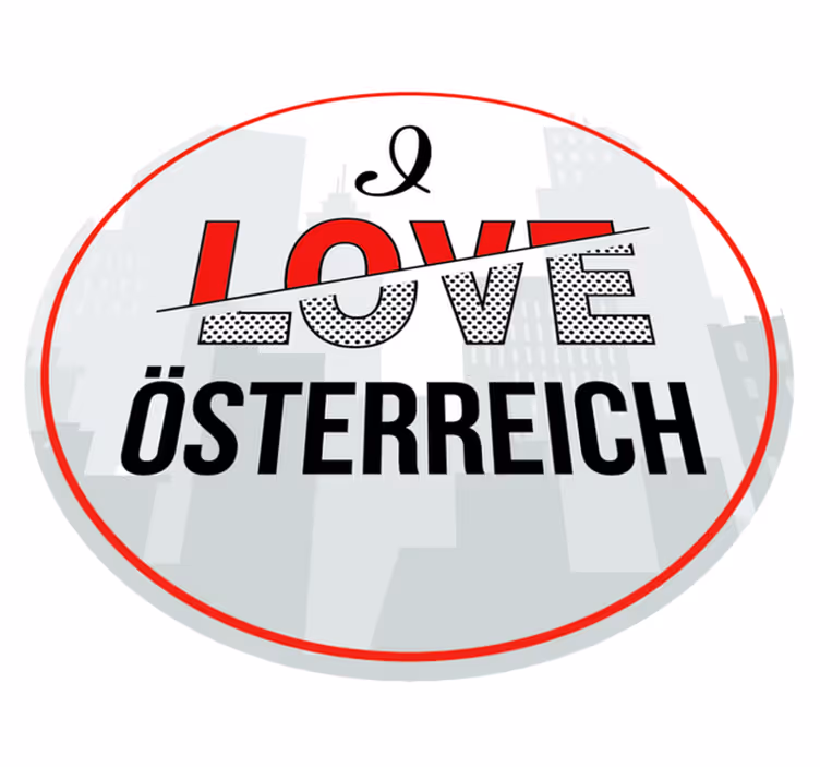 Vinylteppich Spruch Ich liebe Österreich - TenStickers